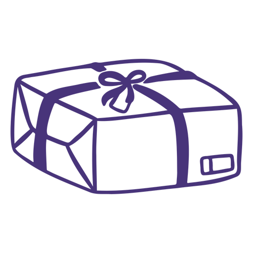 Caja de regalo morada Diseño PNG