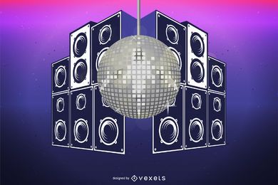 Design sujo de bola de discoteca