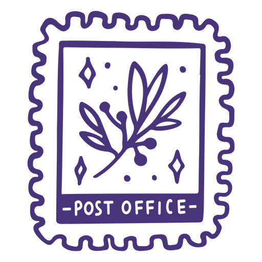 Purple stamp with the words post office on it PNG Design