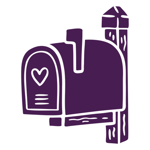 Ilustração encantadora de caixa de correio com desenho de coração. Desenho PNG