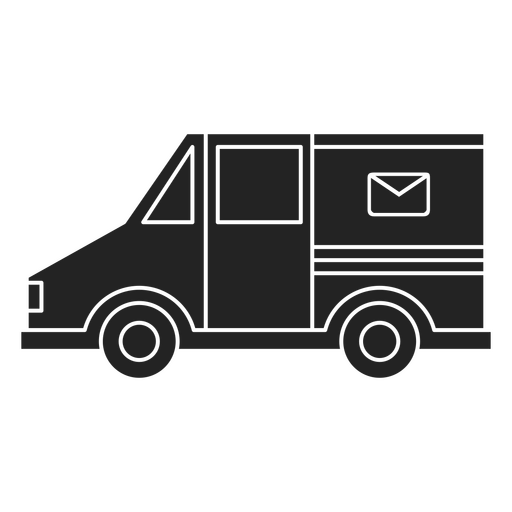 Icono de camión de reparto negro Diseño PNG