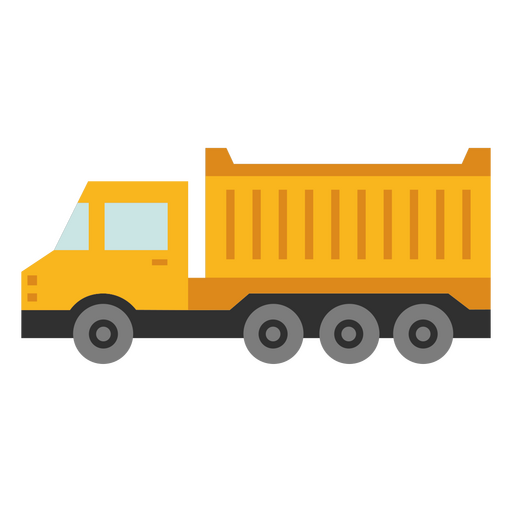 Ícone de caminhão basculante amarelo Desenho PNG