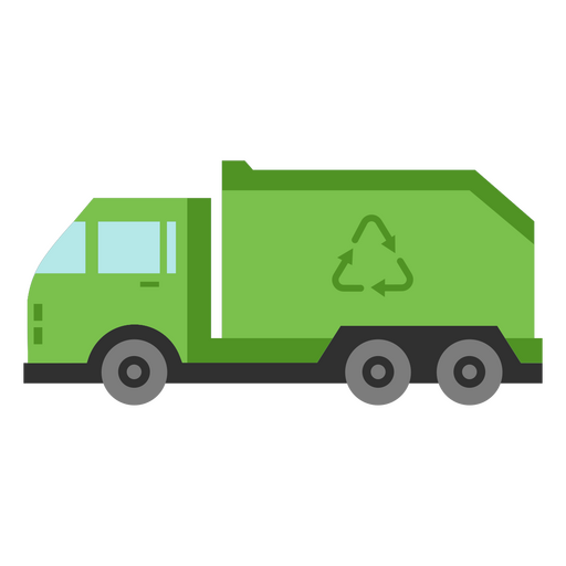 Camión de basura verde Diseño PNG