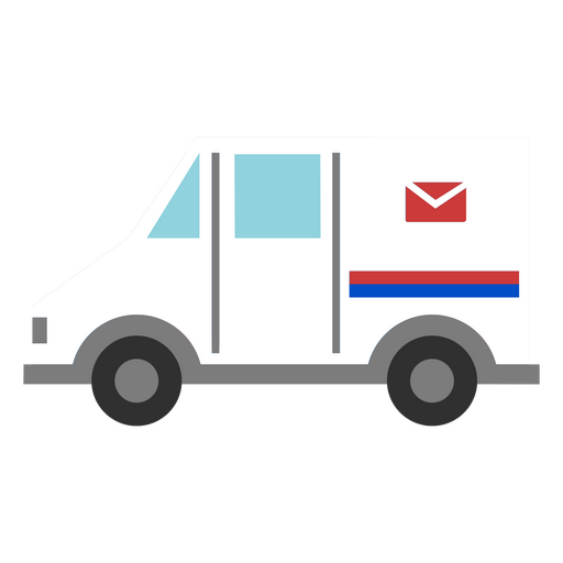 Caminhão de correio branco Desenho PNG