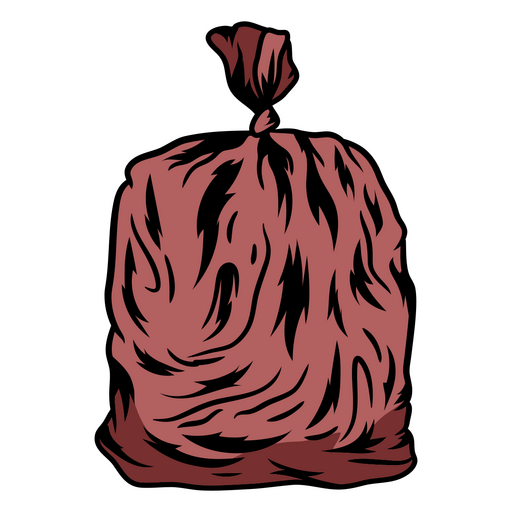 Bolsa de basura roja Diseño PNG