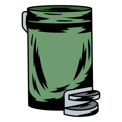 Design exclusivo de lixeira verde Desenho PNG