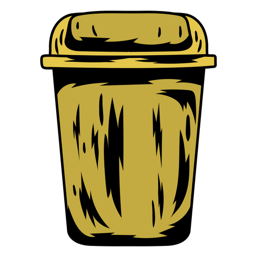 ?cone de lata de lixo dourada Desenho PNG