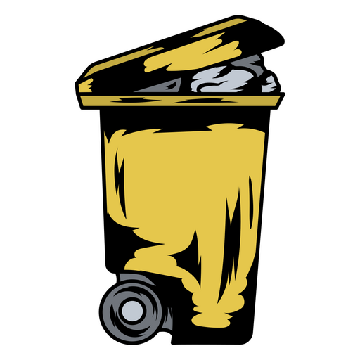 Yellow trash can PNG Design