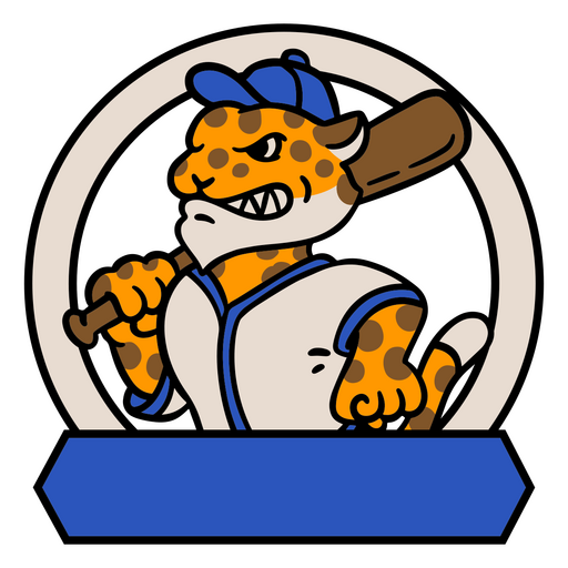 Cartoon-Gepard hält einen Baseballschläger PNG-Design