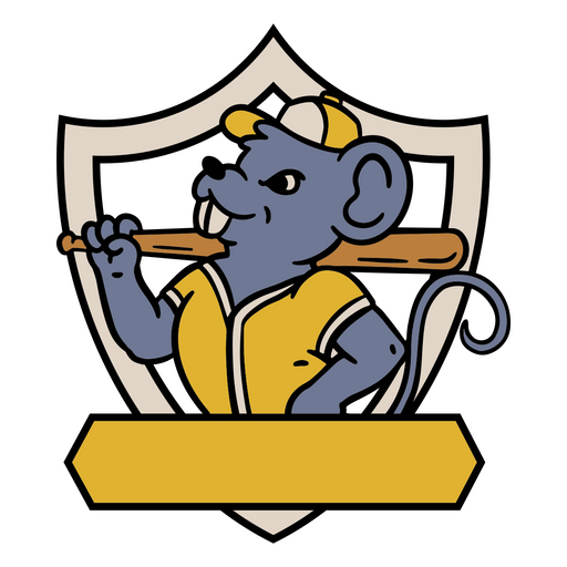 Verspieltes Cartoon-Baseballmaus-Design PNG-Design