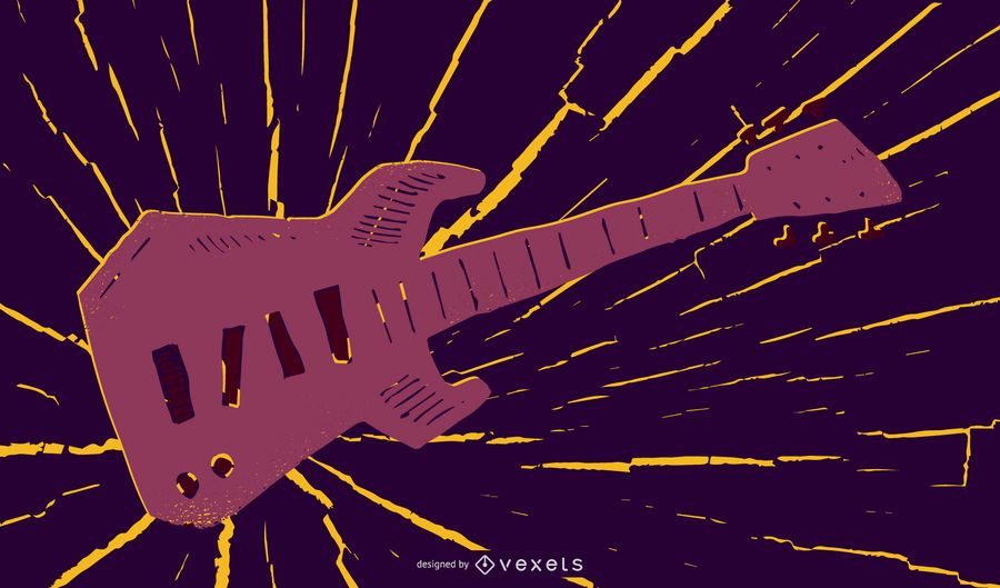 Grungy Guitar Music Illustration Grungy Guitar Music Illustration