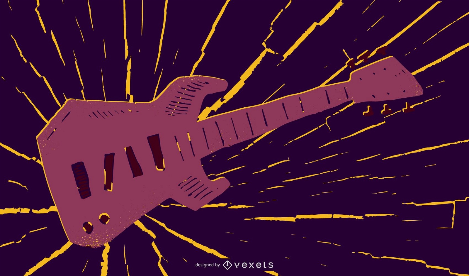 Grungy Gitarren-Musik-Illustration
