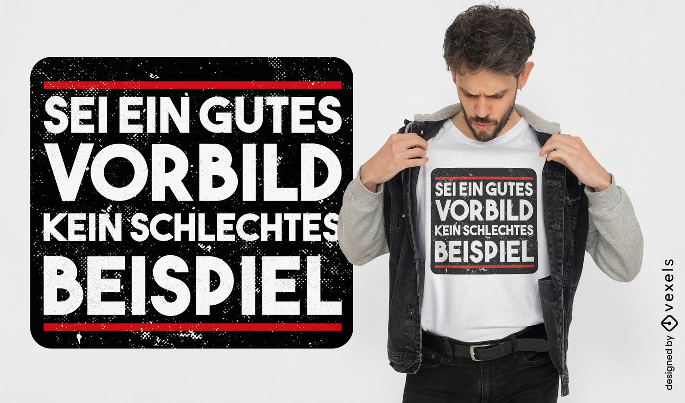 Motivierendes T-Shirt-Design mit deutschem Zitat