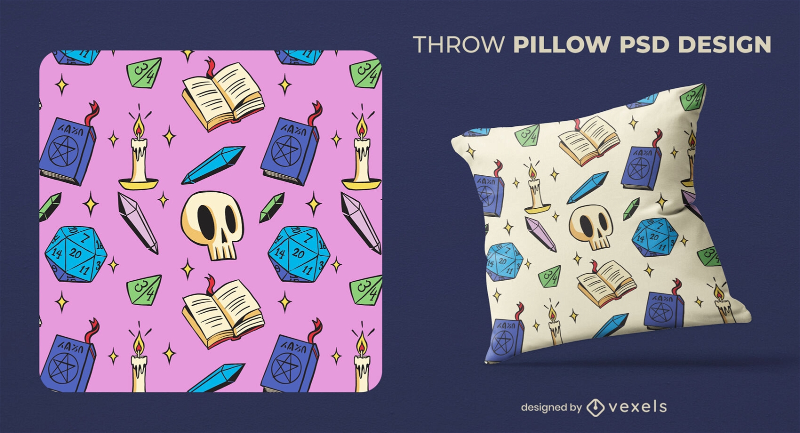 Dungeons and dragons throw pillow design