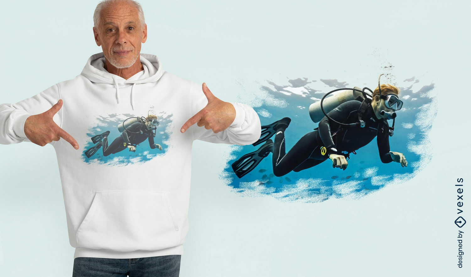 Design de camiseta masculina para mergulhador