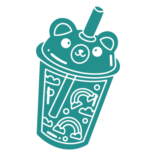 Teetasse mit einem Teddybären darin PNG-Design