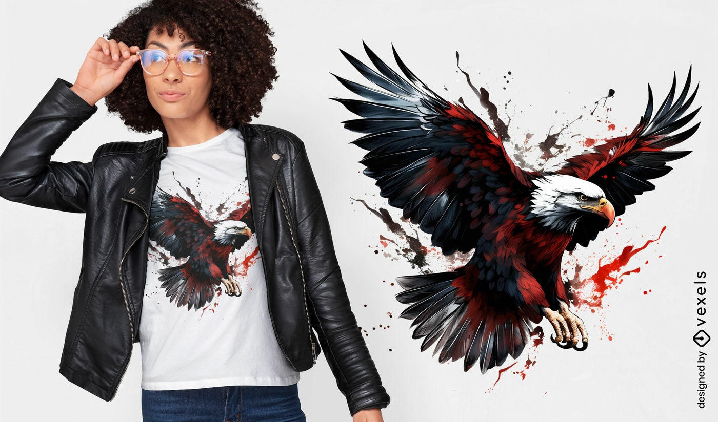 T-Shirt-Design mit blutigem Adler