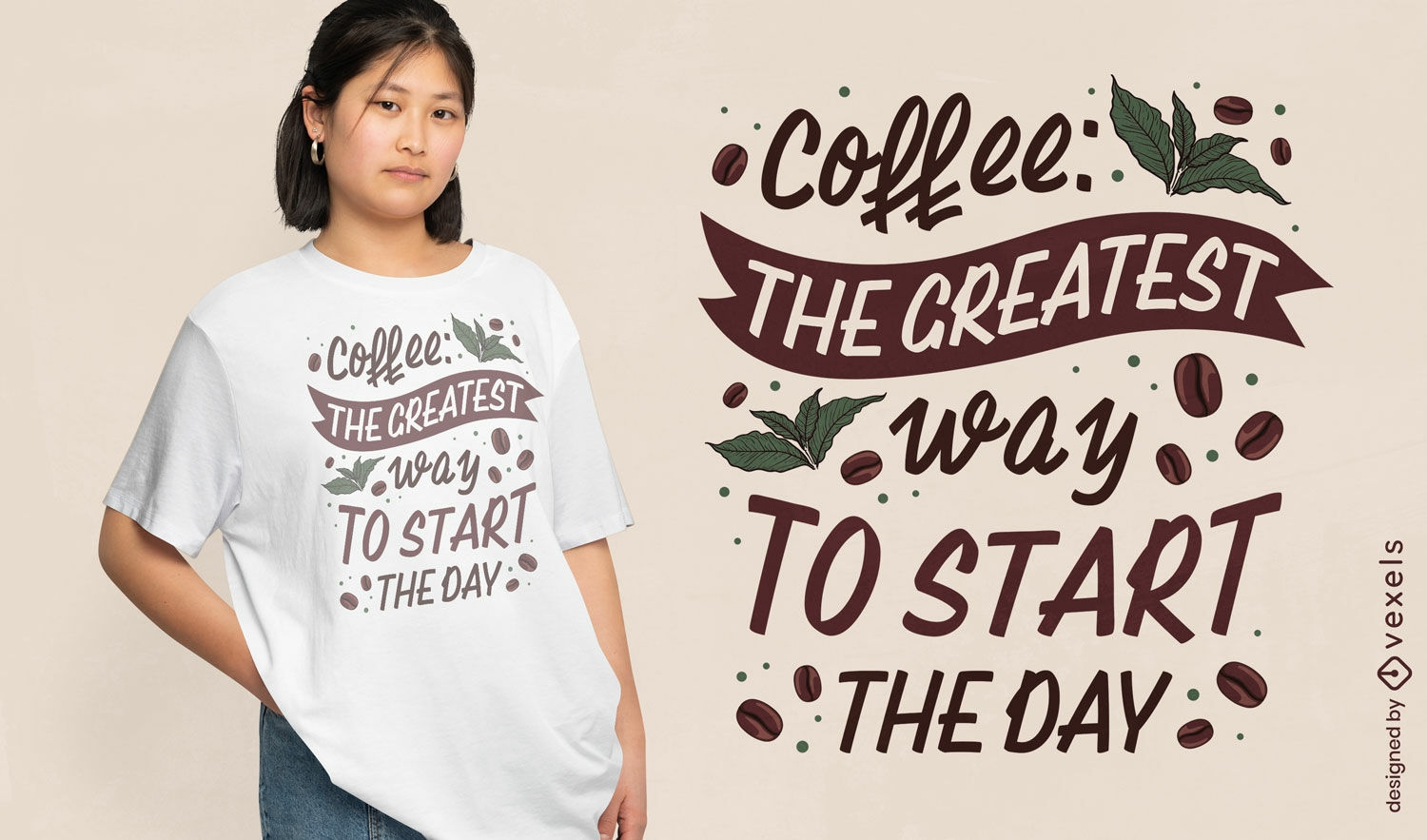 Motivierendes T-Shirt-Design für den Morgenkaffee