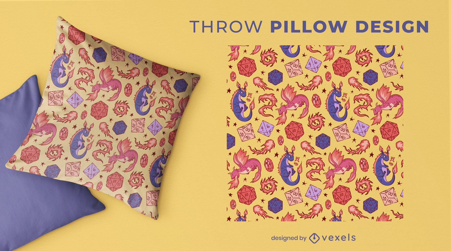 D&d pattern throw pillow design
