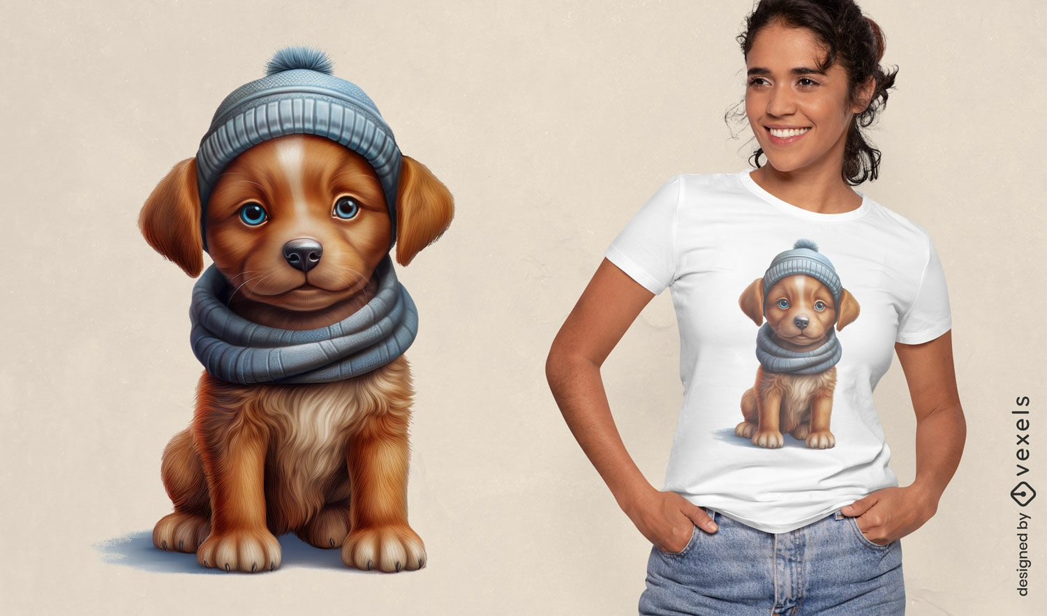 Dog winter t-shirt design