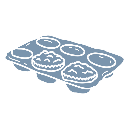 Muffins in a tray PNG Design