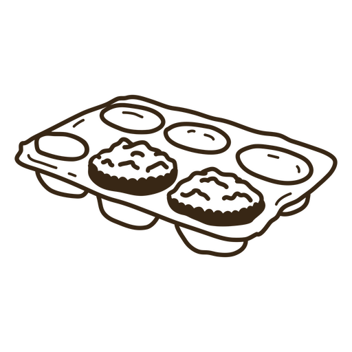 Tray of muffins PNG Design