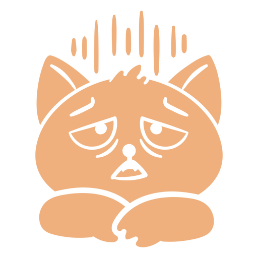 Cartoon cat with a sad face PNG Design