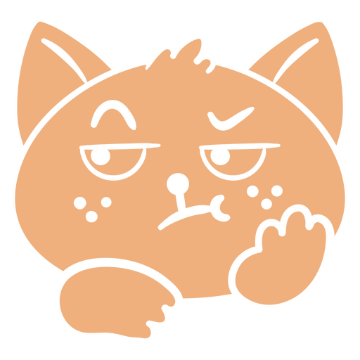 Cartoon cat with an angry expression PNG Design
