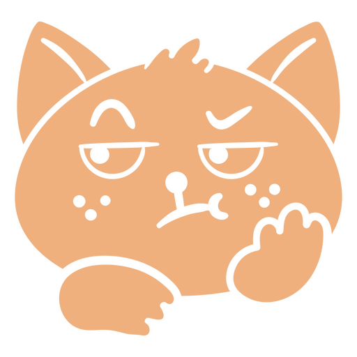 Gato de dibujos animados con una expresión enojada Diseño PNG