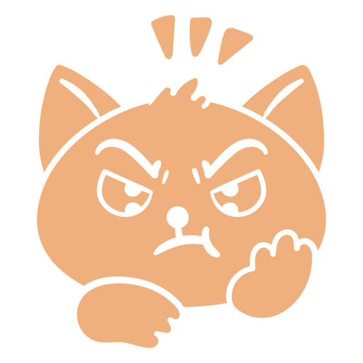 Verspielte Katzenillustration mit verärgertem Gesichtsausdruck PNG-Design