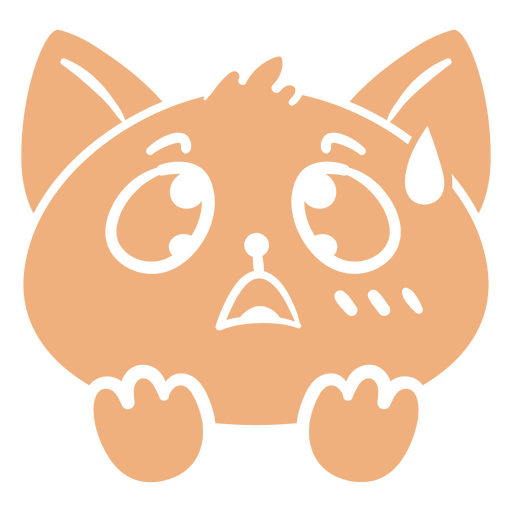 Cartoon cat with a tear on its face PNG Design