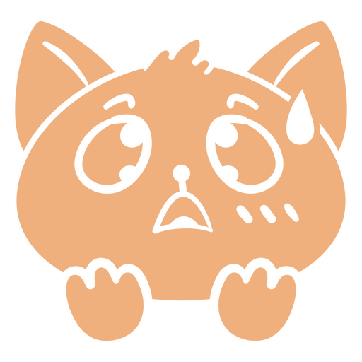 Cartoon-Katze mit einer Träne im Gesicht PNG-Design