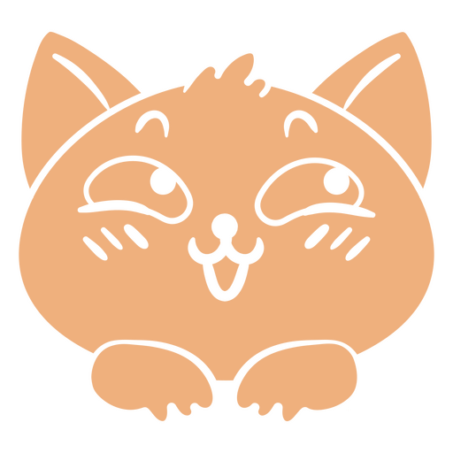 Gato de desenho animado com os olhos bem abertos Desenho PNG