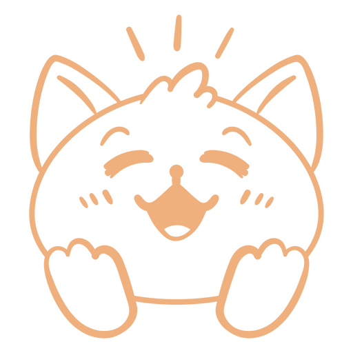 Cat with a smiley face PNG Design