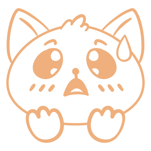 Gato triste com lágrimas no rosto Desenho PNG