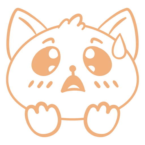 Sad cat with tears on its face PNG Design