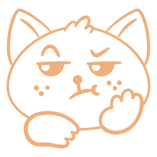Gato com uma expressão de raiva no rosto Desenho PNG