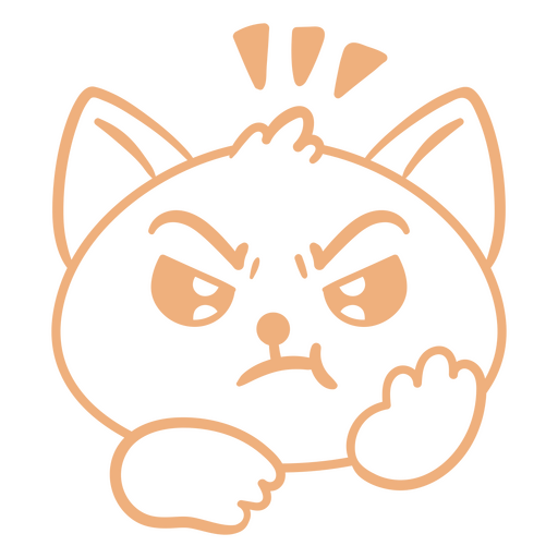 Icono de gato enojado Diseño PNG