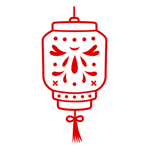 Diseño decorativo de linterna roja con patrones intrincados para la decoración del hogar. Diseño PNG