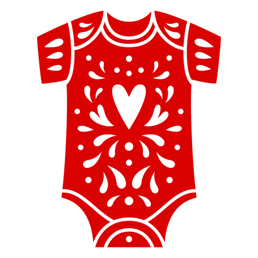 Red onesie with a heart on it PNG Design