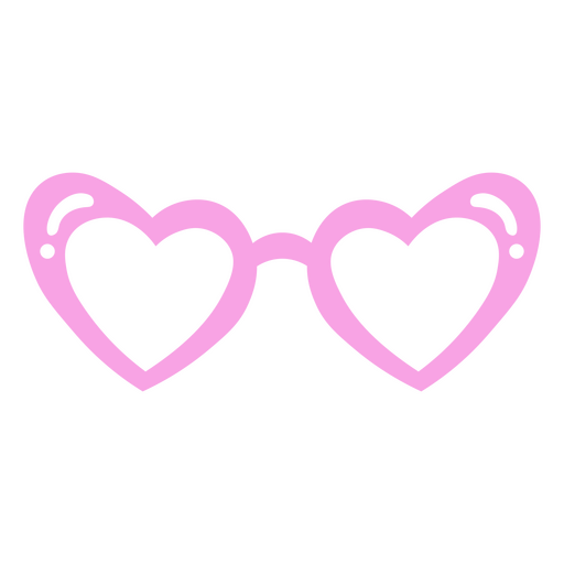 Par de gafas en forma de coraz?n rosa Diseño PNG