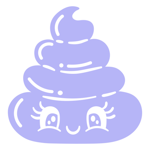 Cocô roxo com olhos e um sorriso Desenho PNG