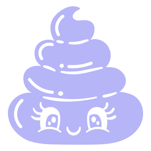 Purple poop with eyes and a smile PNG Design