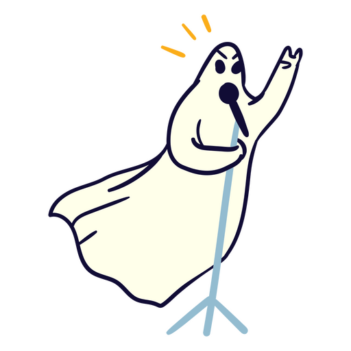 Diseño de fantasma cantando juguetón Diseño PNG