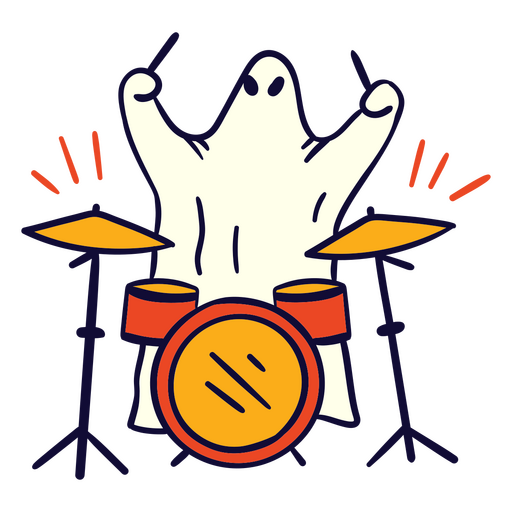 Ghost drumming PNG Design