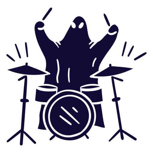 Ghost playing drums PNG Design
