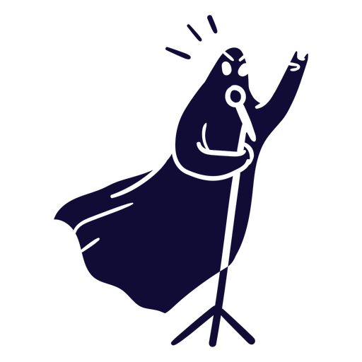 Ghost singing into a microphone PNG Design