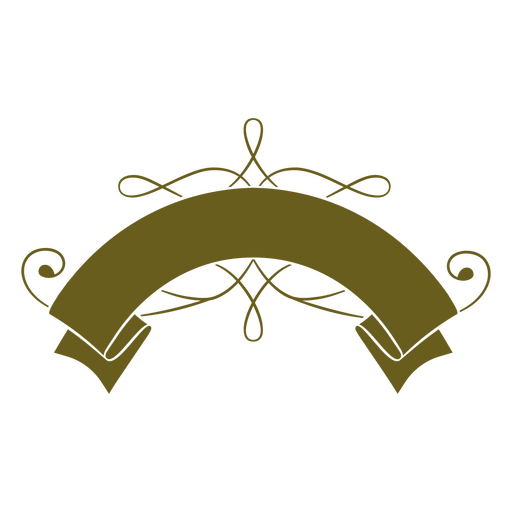 Bandera curva vintage con diseño de espirales Diseño PNG