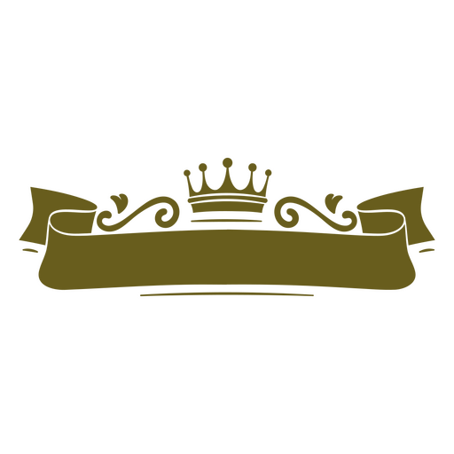 Banner with a crown and ribbon PNG Design