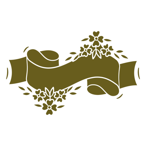 Goldband mit Blumen PNG-Design